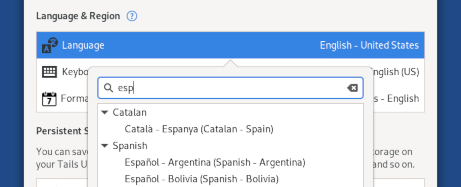 Searching for 'esp' now returns 'Espa&ntilde;ol'